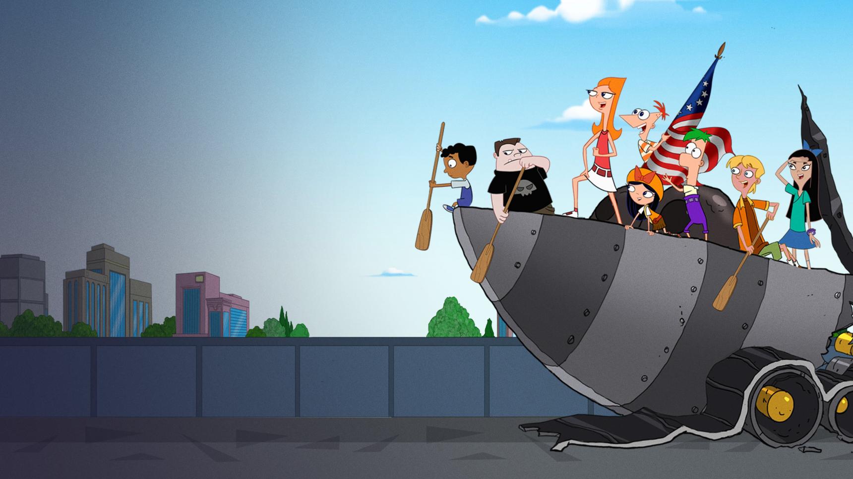 Fondo de pantalla de la película Phineas y Ferb, La Película: Candace Contra El Universo en Cuevana 3 gratis